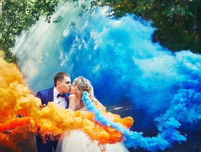 Цветной дым, дымовые шашки, факелы для свадьбы Мелитополь (7)